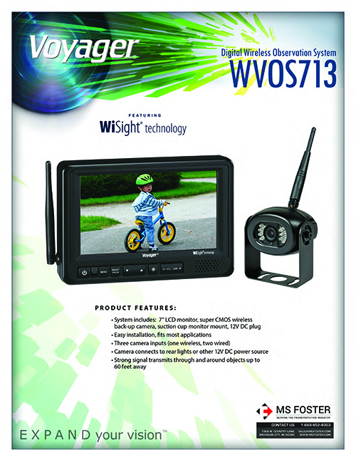 Voyager® Monitoring Systems Backup Safety, Tilt Cameras M.S. Foster