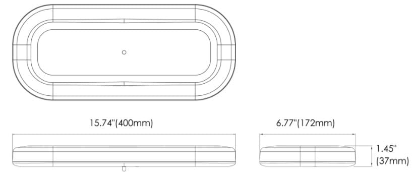 16" LED Minibar Lightbar: Amber/Clear (Permanent Mount) - Image 2